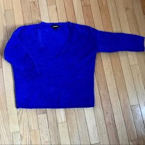 Express royal blue Chenille crop sweater Small